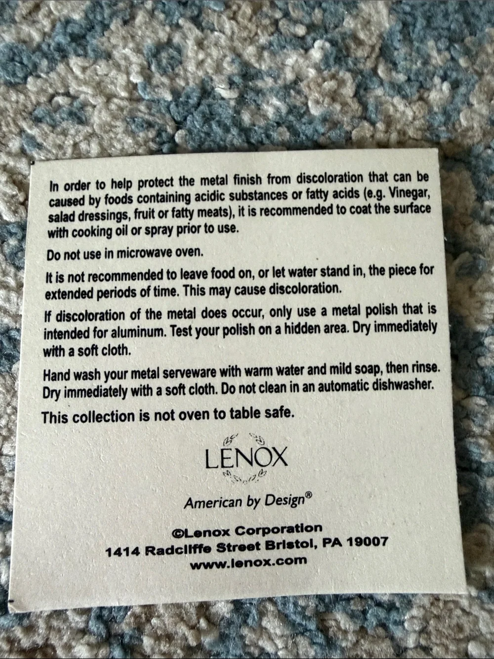 Lenox Organics Collection Silver Rectangular Ruffle Serving Tray